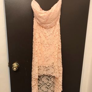 Blush pink high low dress